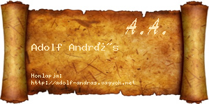 Adolf András névjegykártya